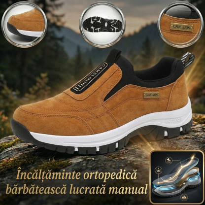 ✅Încălțăminte ortopedică din piele întoarsă de înaltă calitate🦶Ameliorează durerile de picioare și fasciita - Impermeabile și antiderapante🔴