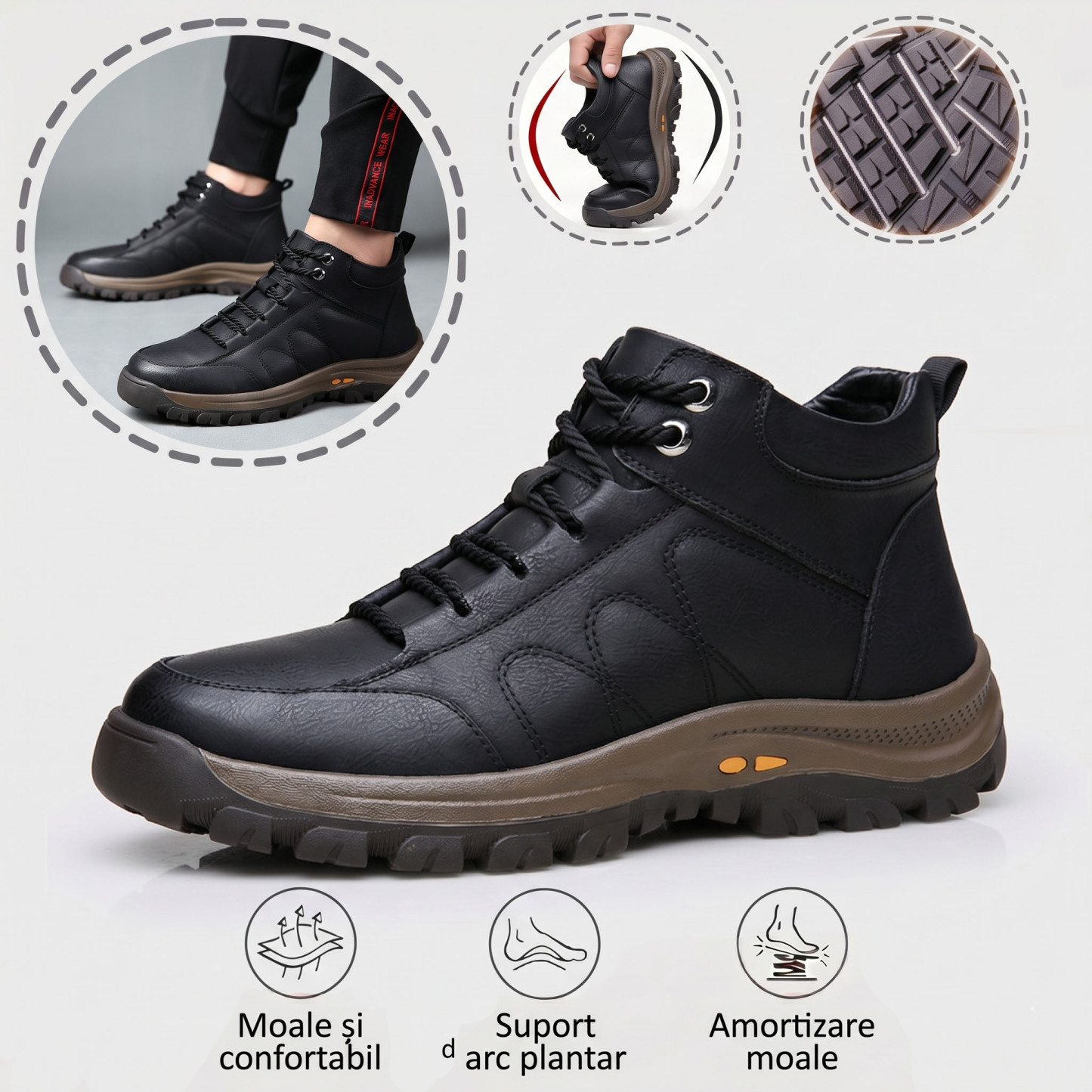 🎁Ultima zi pentru o reducere de 50%, nu ratați!⏰Fabricați din piele de vițel australiană🐂Suport pentru picioare - ameliorează durerea de picioare✅Impermeabili și antiderapanți, confortabili la mers.