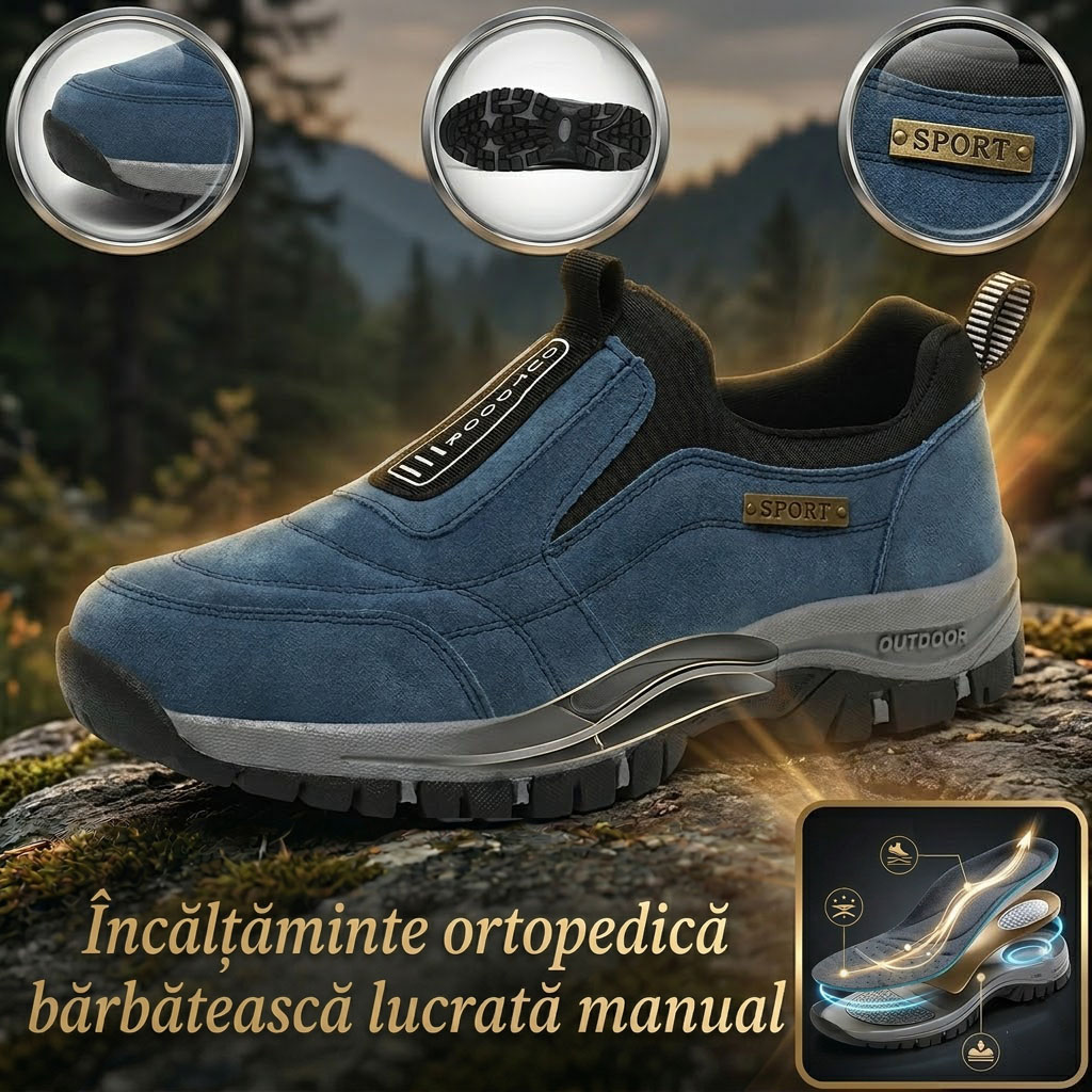 ✅Încălțăminte ortopedică din piele întoarsă de înaltă calitate🦶Ameliorează durerile de picioare și fasciita - Impermeabile și antiderapante🔴