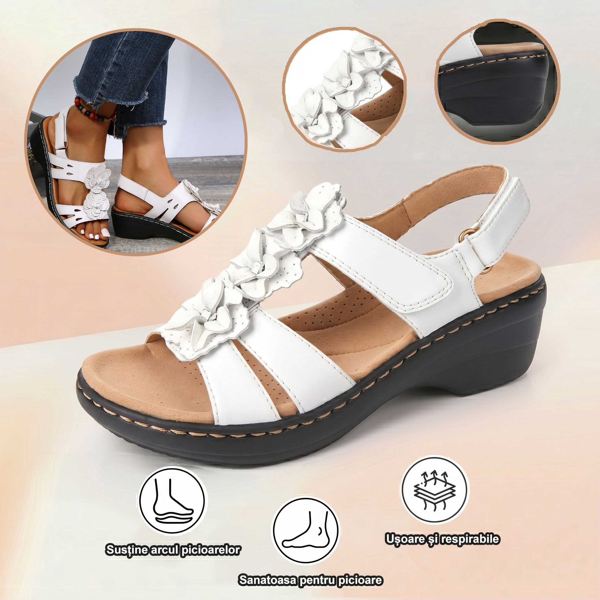 ✅Sandale de înaltă calitate🦶 Fabricate la comandă pentru femei - Impermeabile, antiderapante🔴 Pantofi ortopedici