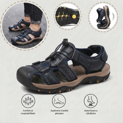 ⏰Ultima zi, reducere de 40%! Nu ratați - Sandale ortopedice cu design ergonomic ✅️Amortizare șocuri ✅️Încălțăminte ortopedică sănătoasă, concepută special pentru bărbații europeni.