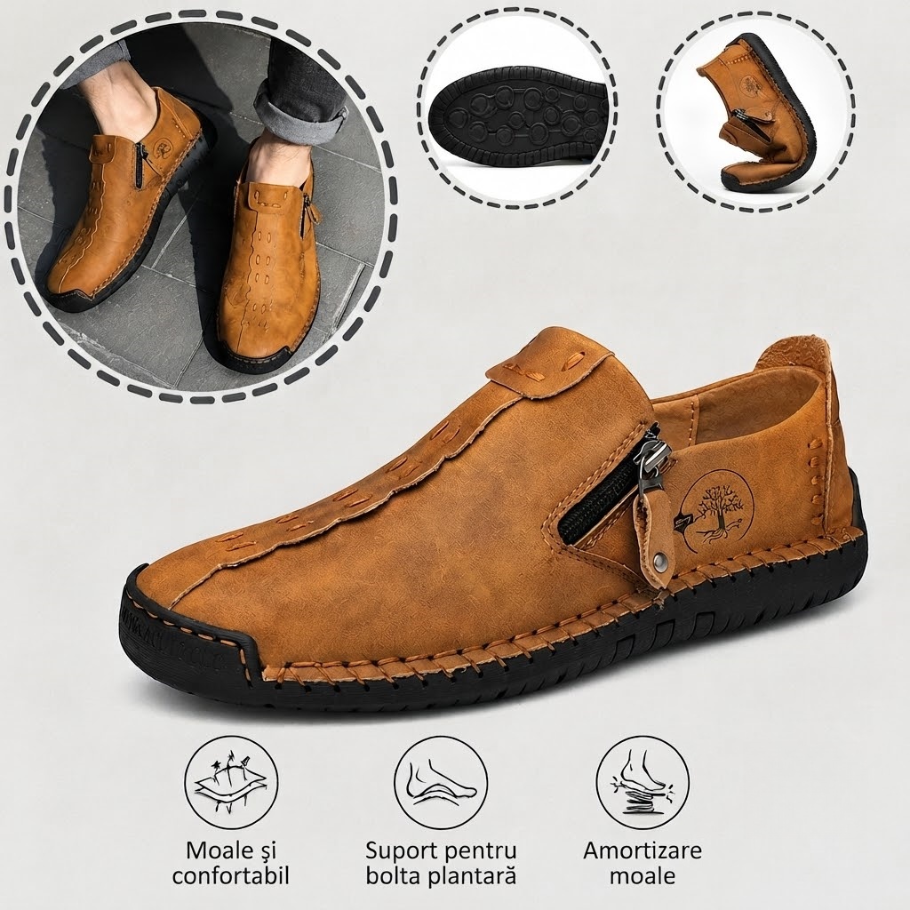 🎁Ultima zi pentru o reducere de 40%, nu ratați!⏰Fabricați din piele de vițel australiană🐂Suport pentru picioare - ameliorează durerea de picioare✅Impermeabili și antiderapanți, confortabili la mers.