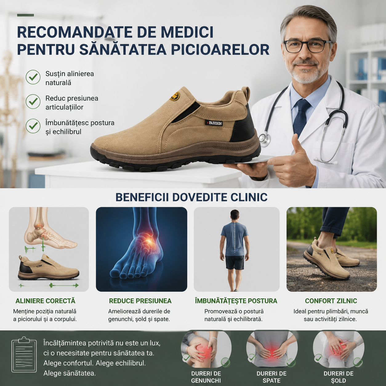 🎁Ultima zi pentru o reducere de 40%, nu ratați!⏰Fabricați din piele de vițel australiană🐂Suport pentru picioare - ameliorează durerea de picioare✅Impermeabili și antiderapanți, confortabili la mers.