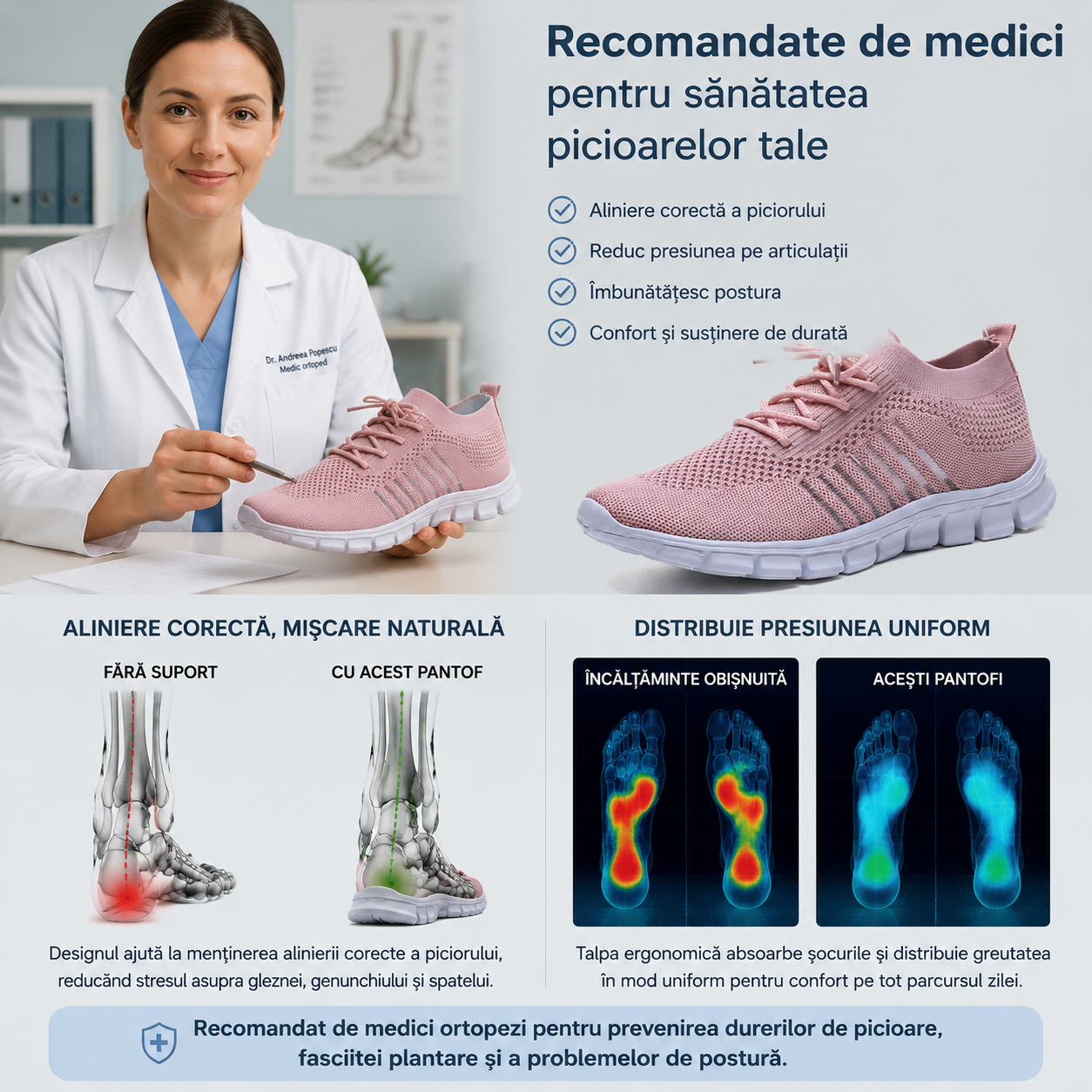 ⏰Ultima zi, reducere 40%! Nu ratați - Pantofi ortopedici cu design ergonomic ✅️Absorbție a șocurilor ✅️Încălțăminte ortopedică sănătoasă, concepută special pentru femeile europene.