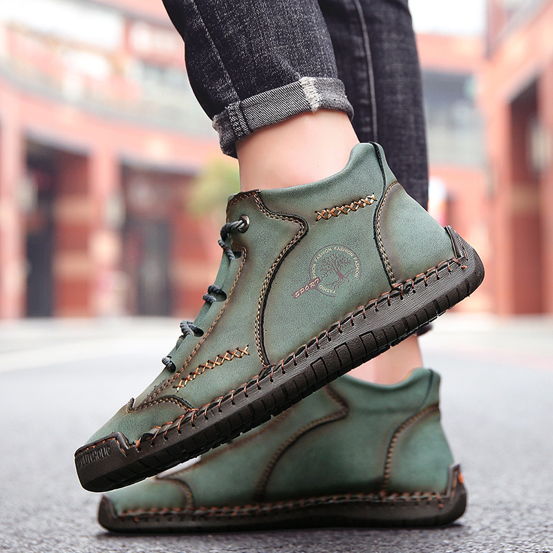 (🎉50% reducere azi, nu ratați) 🐂 Pantofi ortopedici pentru bărbați din piele de vițel australiană 👞Cusuți manual, impermeabili și anti-alunecare ✅Suport arc - mers confortabil