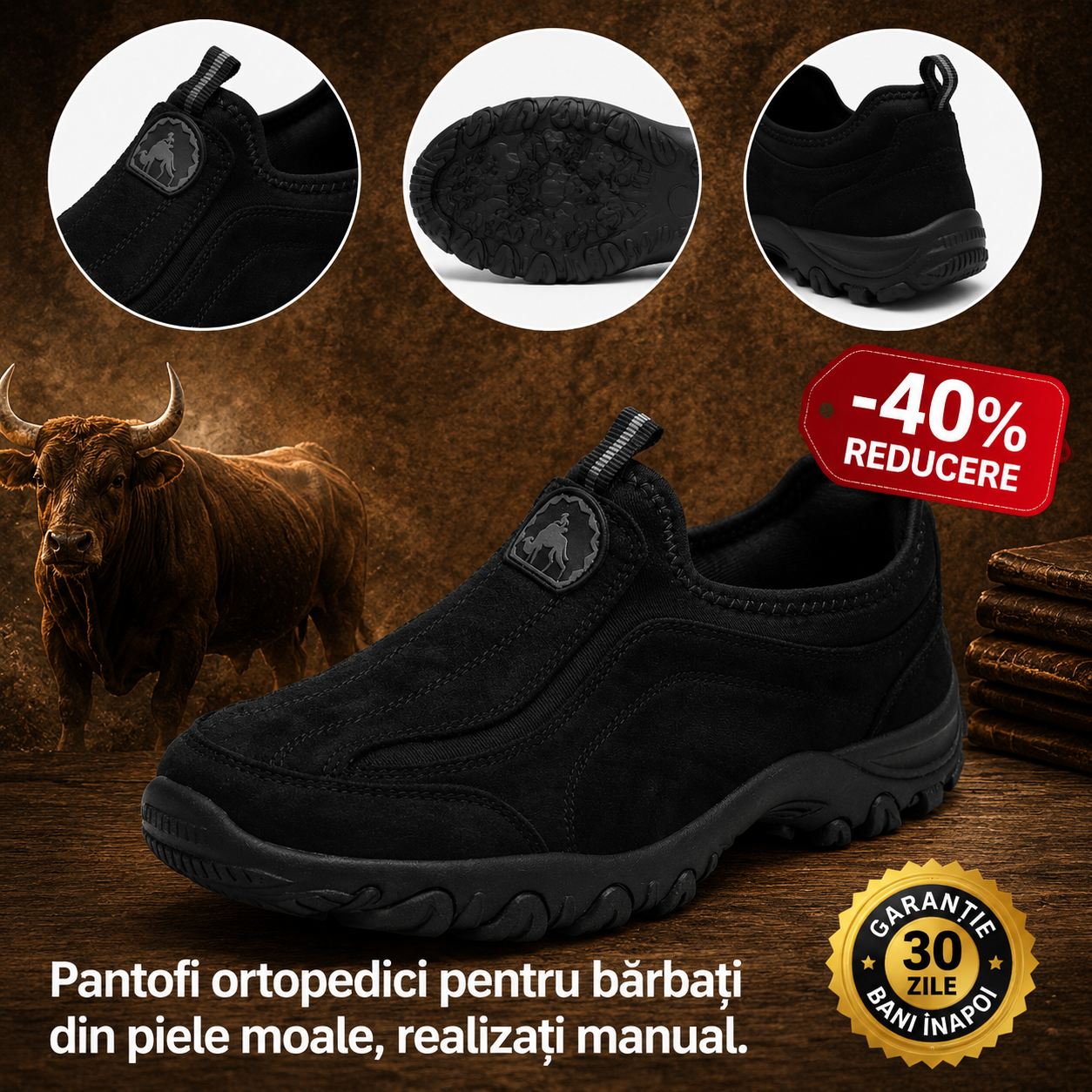 🎁Ultima zi pentru o reducere de 40%, nu ratați!⏰Fabricați din piele de vițel australiană🐂Suport pentru picioare - ameliorează durerea de picioare✅Impermeabili și antiderapanți, confortabili la mers.
