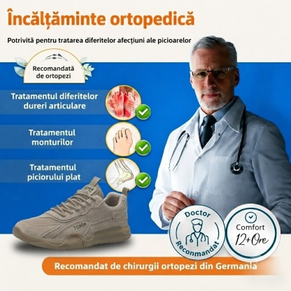 🎁Ultima zi pentru a te bucura de o reducere de 40%! Nu rata această oportunitate rară! ⏰Ameliorează durerile de picioare și fasciita cu pantofi ortopedici impermeabili și antiderapanți.