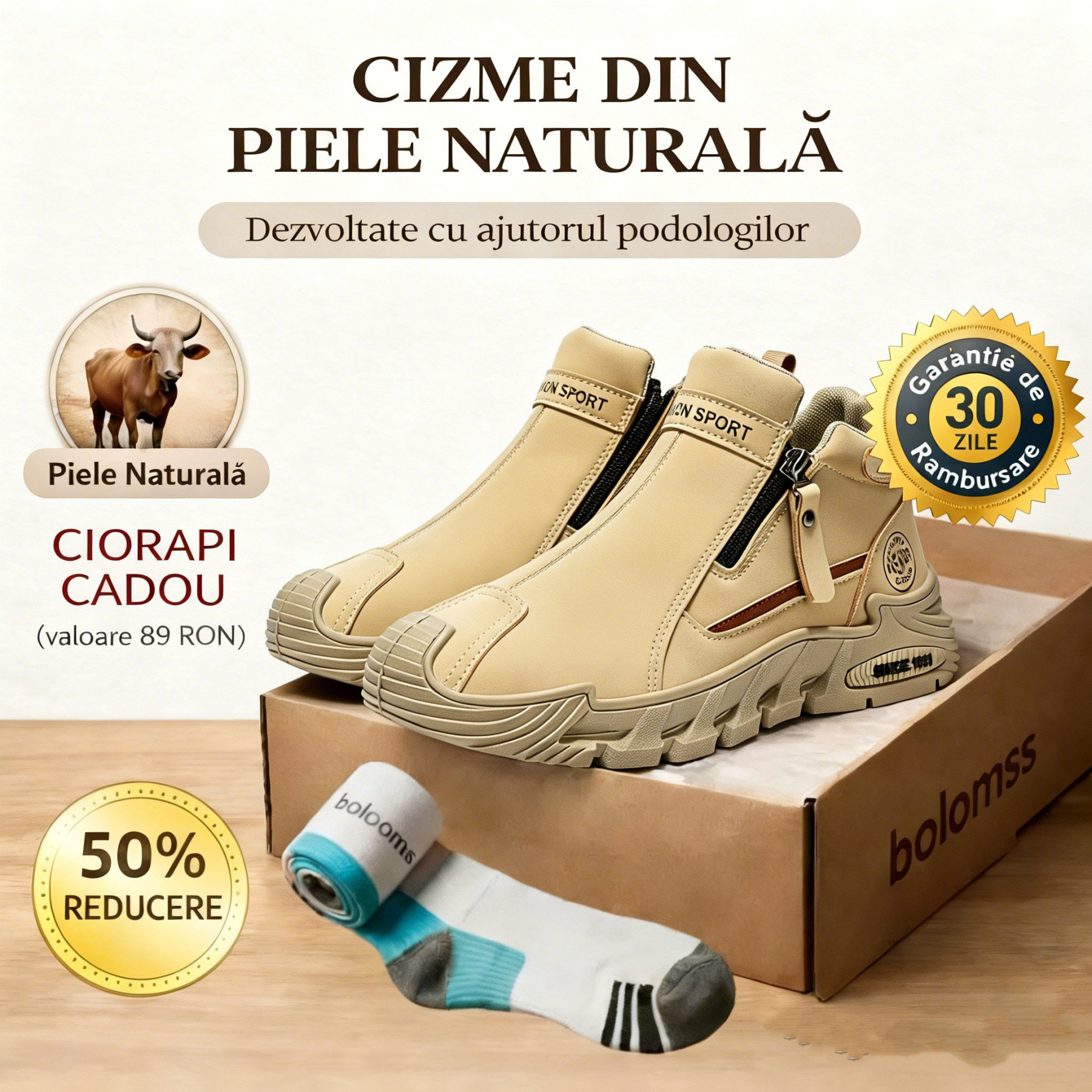 ⭕️Pantofi ortopedici din piele de vacă lucrați manual👞 Brant ortopedic bazat pe inteligență artificială + suport pentru gleznă ✅ Calzi, confortabili, impermeabili și antiderapanți