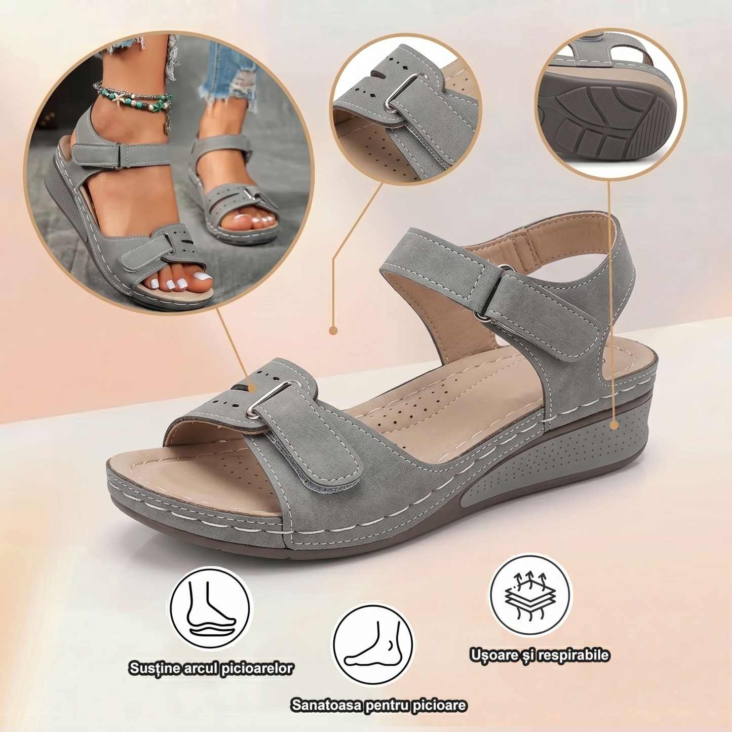 Sand⏰️Nu rata reducerea de 50% de astăzi! ✅ Sandale de înaltă calitate 🦶 Ușoare și elegante - Impermeabile și antiderapante 🔴 Potrivite pentru orice ocazie.ale