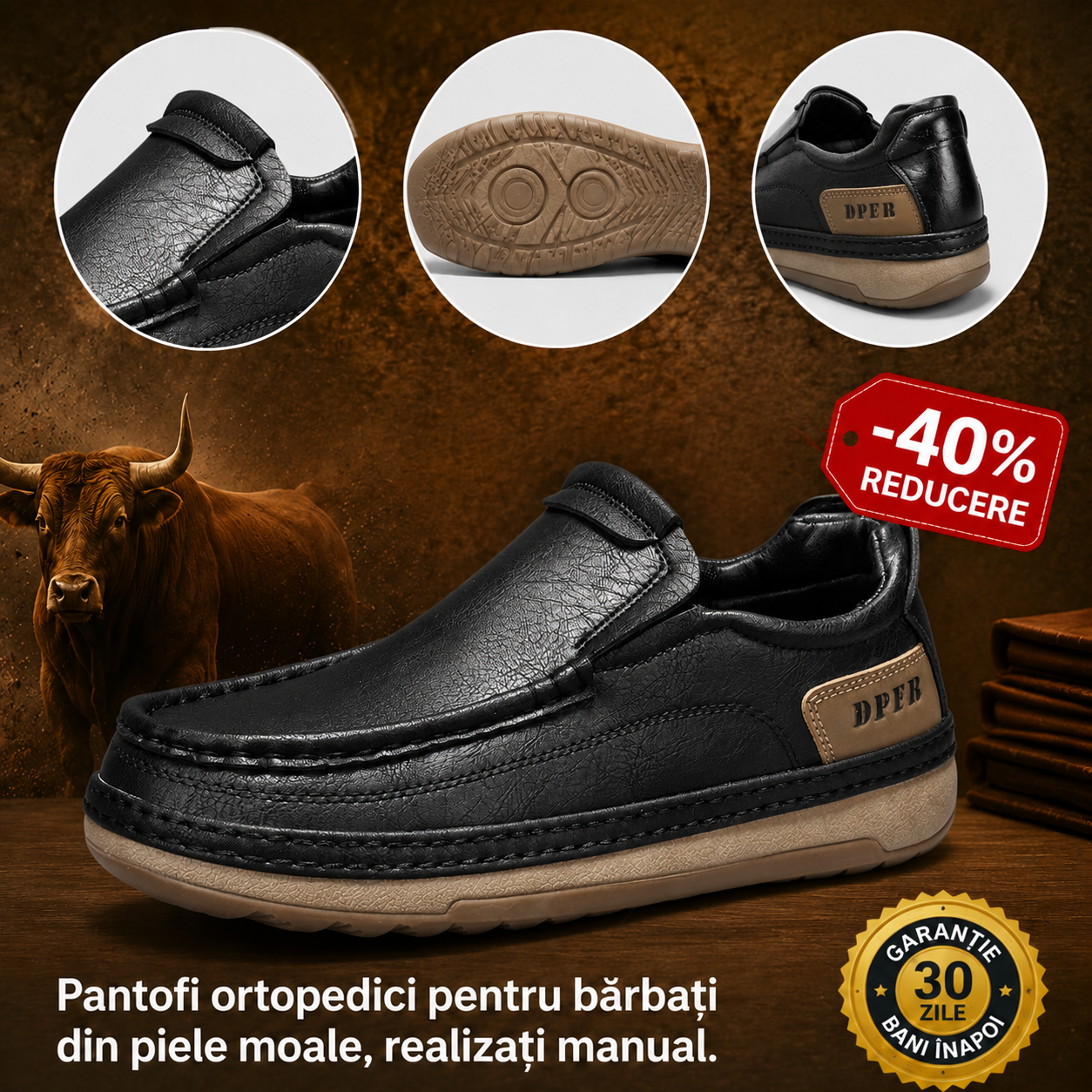 🎁Ultima zi pentru a te bucura de o reducere de 40%, nu o rata! ⏰Fabricați din piele de vițel australiană🐂Suport pentru picioare - ameliorează durerea de picioare✅Impermeabili și antiderapanți, confortabili la mers✅Eleganți și versatili.