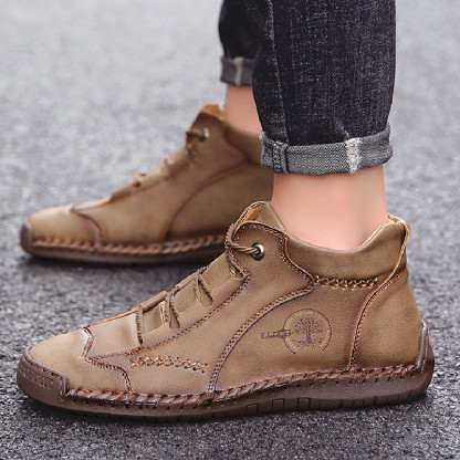 (🎉50% reducere azi, nu ratați) 🐂 Pantofi ortopedici pentru bărbați din piele de vițel australiană 👞Cusuți manual, impermeabili și anti-alunecare ✅Suport arc - mers confortabil