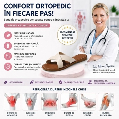 ⏰Ultima zi, reducere 60%! Nu ratați - Sandale ortopedice cu design ergonomic ✅️Amortizare șocuri ✅️Încălțăminte ortopedică sănătoasă, concepută special pentru femeile europene.