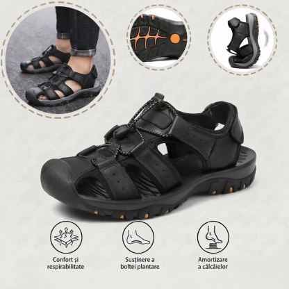 ⏰Ultima zi, reducere de 40%! Nu ratați - Sandale ortopedice cu design ergonomic ✅️Amortizare șocuri ✅️Încălțăminte ortopedică sănătoasă, concepută special pentru bărbații europeni.