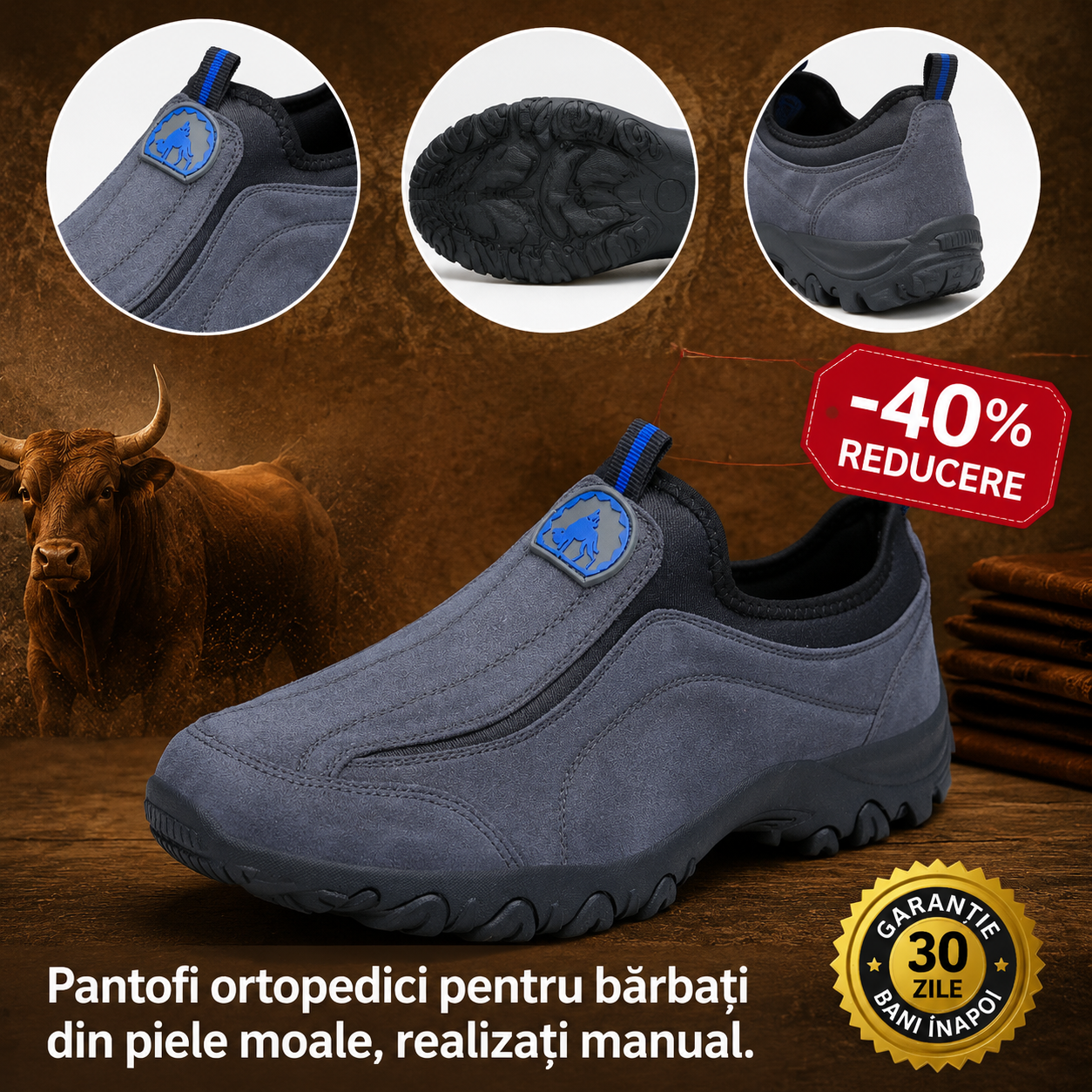 🎁Ultima zi pentru o reducere de 40%, nu ratați!⏰Fabricați din piele de vițel australiană🐂Suport pentru picioare - ameliorează durerea de picioare✅Impermeabili și antiderapanți, confortabili la mers.