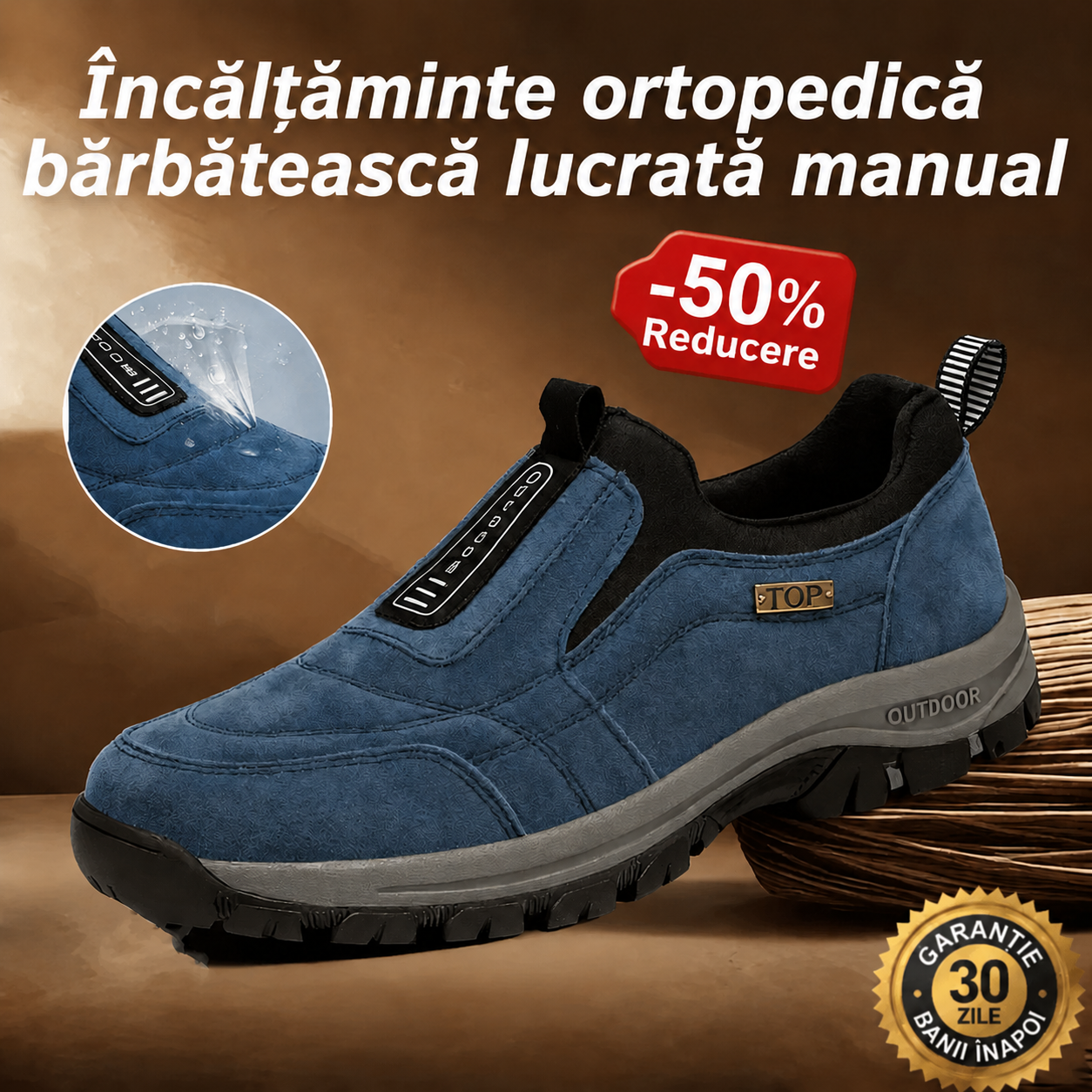 🎁Ultima zi pentru a te bucura de o reducere de 50%! Nu rata această oportunitate rară! ⏰Ameliorează durerile de picioare și fasciita✅Impermeabili și antiderapanți✅Potriviți pentru toate anotimpurile✅Eleganți și versatili - Pantofi ortopedici din piele în