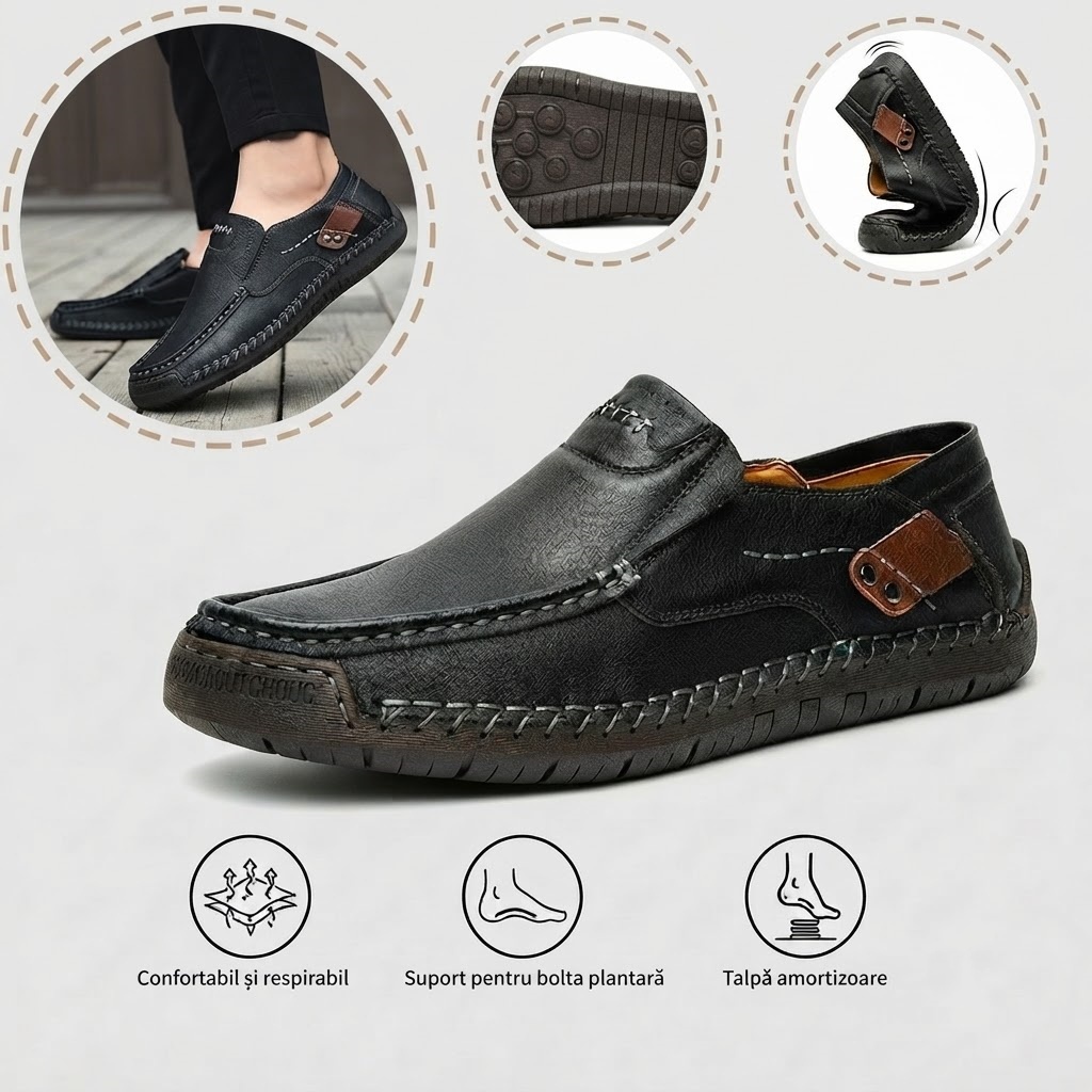 🎁Ultima zi pentru a te bucura de o reducere de 40%, nu o rata! ⏰Fabricați din piele de vițel australiană🐂Suport pentru picioare - ameliorează durerea de picioare✅Impermeabili și antiderapanți, confortabili la mers✅Eleganți și versatili.