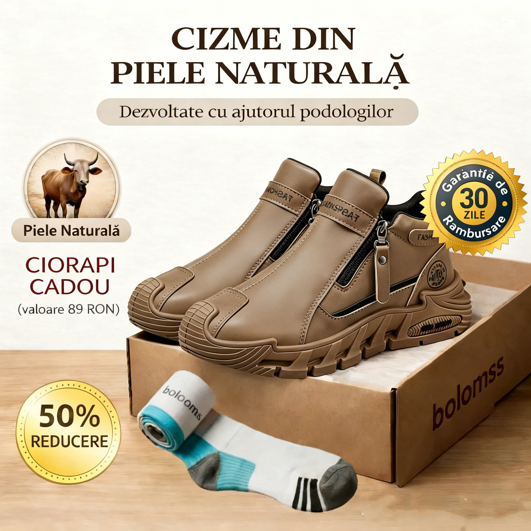 ⭕️Pantofi ortopedici din piele de vacă lucrați manual👞 Brant ortopedic bazat pe inteligență artificială + suport pentru gleznă ✅ Calzi, confortabili, impermeabili și antiderapanți