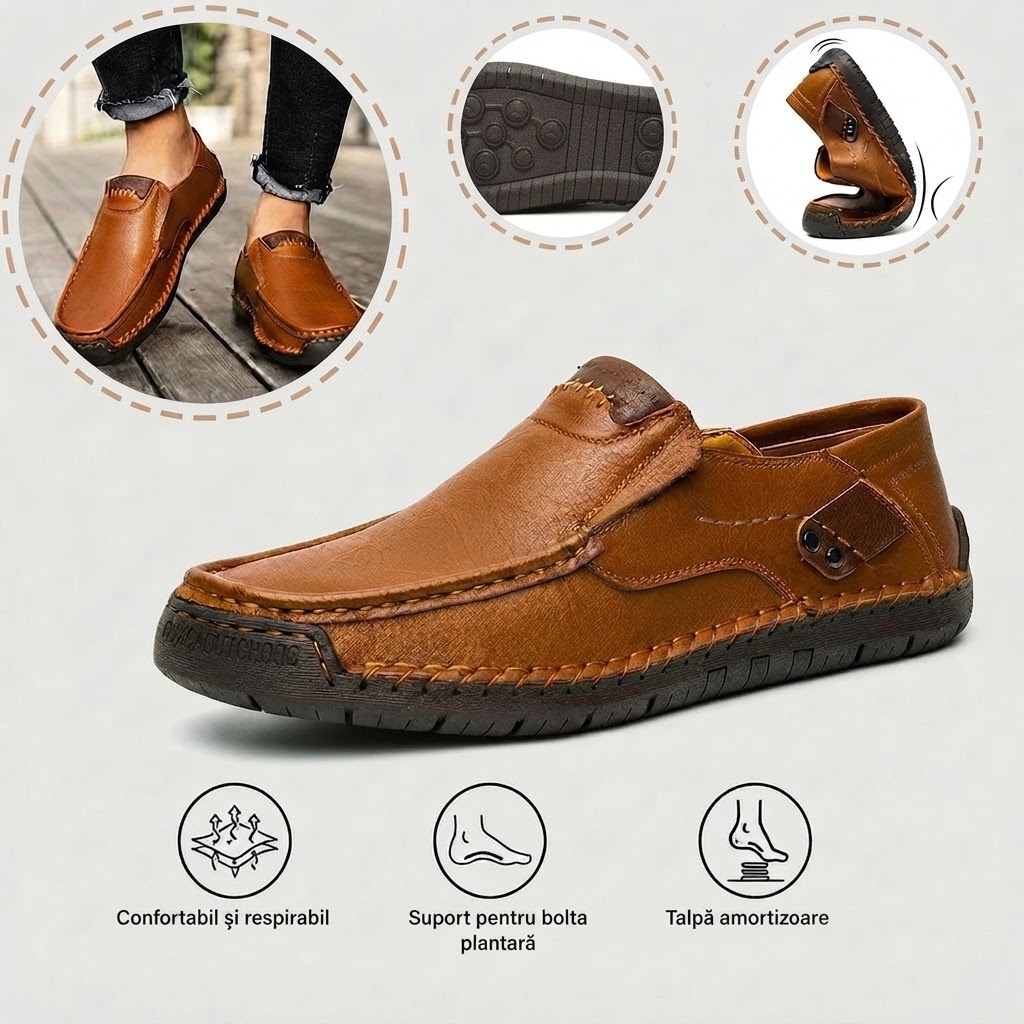🎁Ultima zi pentru a te bucura de o reducere de 40%, nu o rata! ⏰Fabricați din piele de vițel australiană🐂Suport pentru picioare - ameliorează durerea de picioare✅Impermeabili și antiderapanți, confortabili la mers✅Eleganți și versatili.