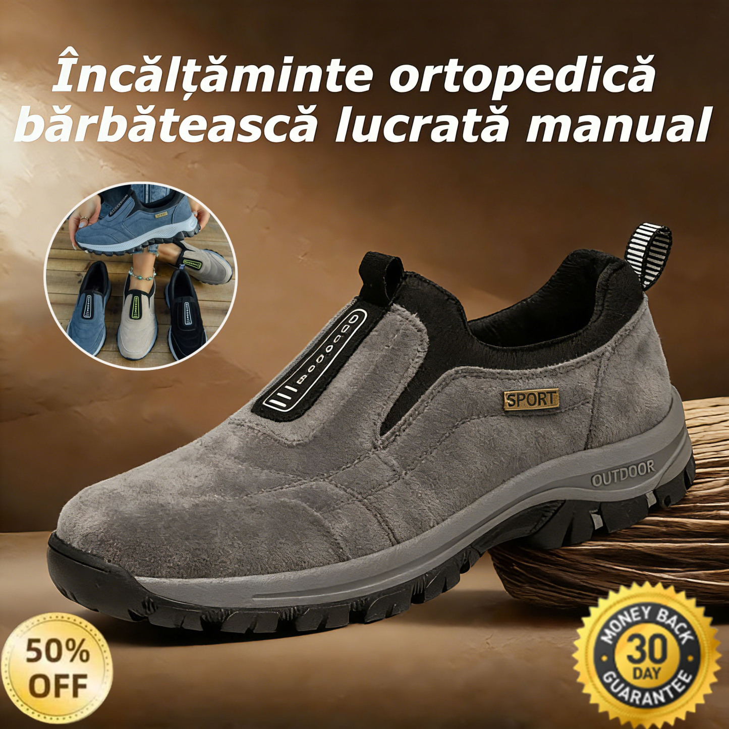 ✅Pantofi din piele întoarsă de înaltă calitate🦶Ameliorează durerile de picioare și fasciita - Impermeabili și antiderapanți🔴Pantofi ortopedici