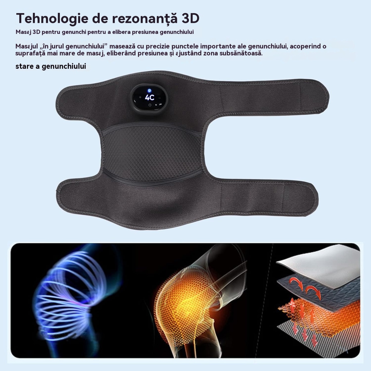 Aparat de masaj pentru genunchi