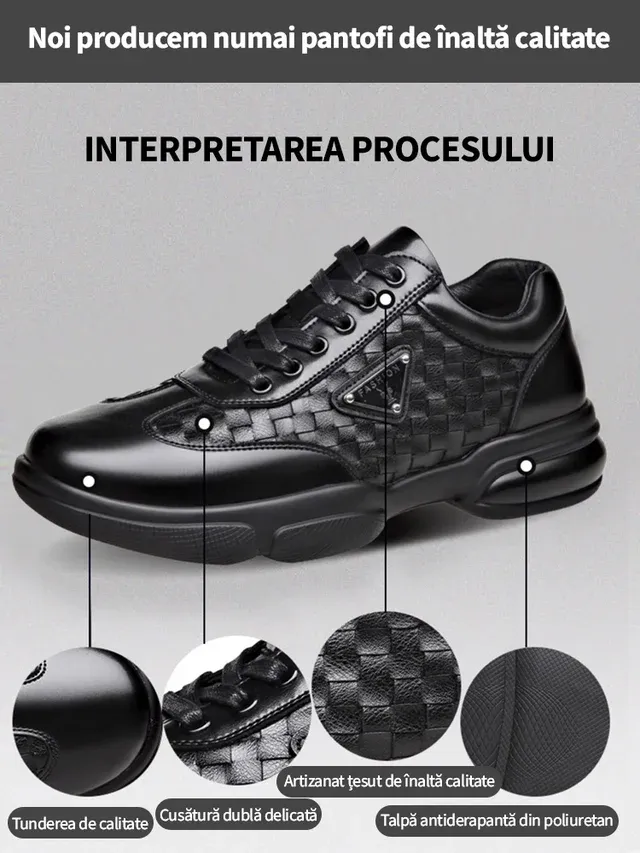 🔥 (Ultima zi 50% reducere - se termină în curând) Pantofi ortopedici confortabili din piele naturală pentru bărbați de înaltă calitate 👞Suport arc - Design ergonomic