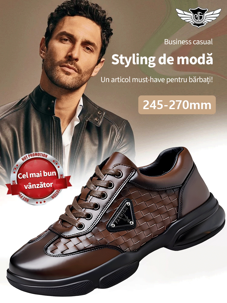 🔥 (Ultima zi 50% reducere - se termină în curând) Pantofi ortopedici confortabili din piele naturală pentru bărbați de înaltă calitate 👞Suport arc - Design ergonomic