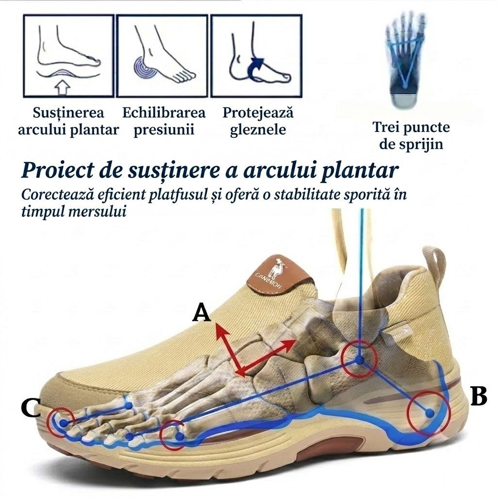 🎁Ultima zi pentru a te bucura de o reducere de 40%! Nu rata ocazia! ⏰ Ameliorează durerile de picioare și fasciita - Încălțăminte ortopedică impermeabilă și antiderapantă.