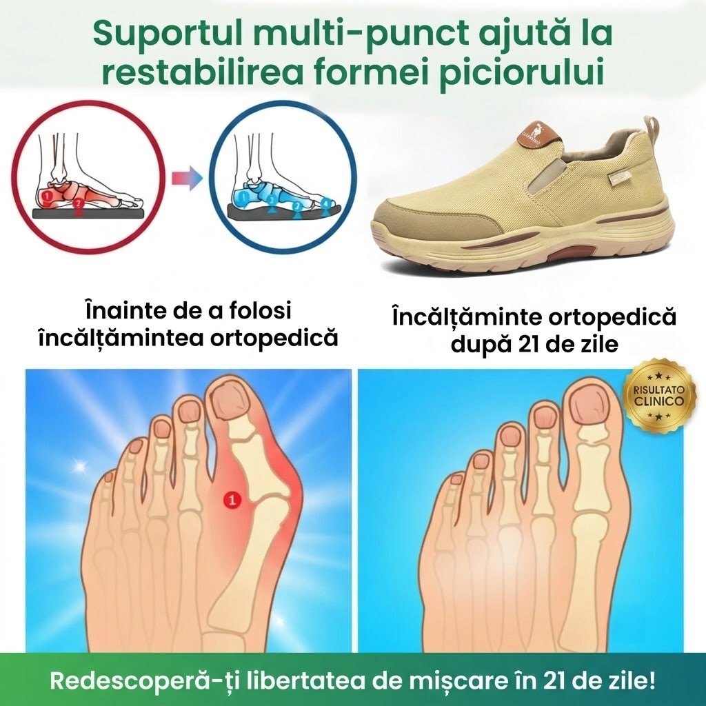 🎁Ultima zi pentru a te bucura de o reducere de 40%! Nu rata ocazia! ⏰ Ameliorează durerile de picioare și fasciita - Încălțăminte ortopedică impermeabilă și antiderapantă.