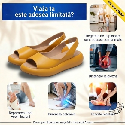 ⏰Ultima zi, reducere 60%! Nu ratați - Sandale ortopedice cu design ergonomic ✅️Amortizare șocuri ✅️Încălțăminte ortopedică sănătoasă, concepută special pentru femeile europene.