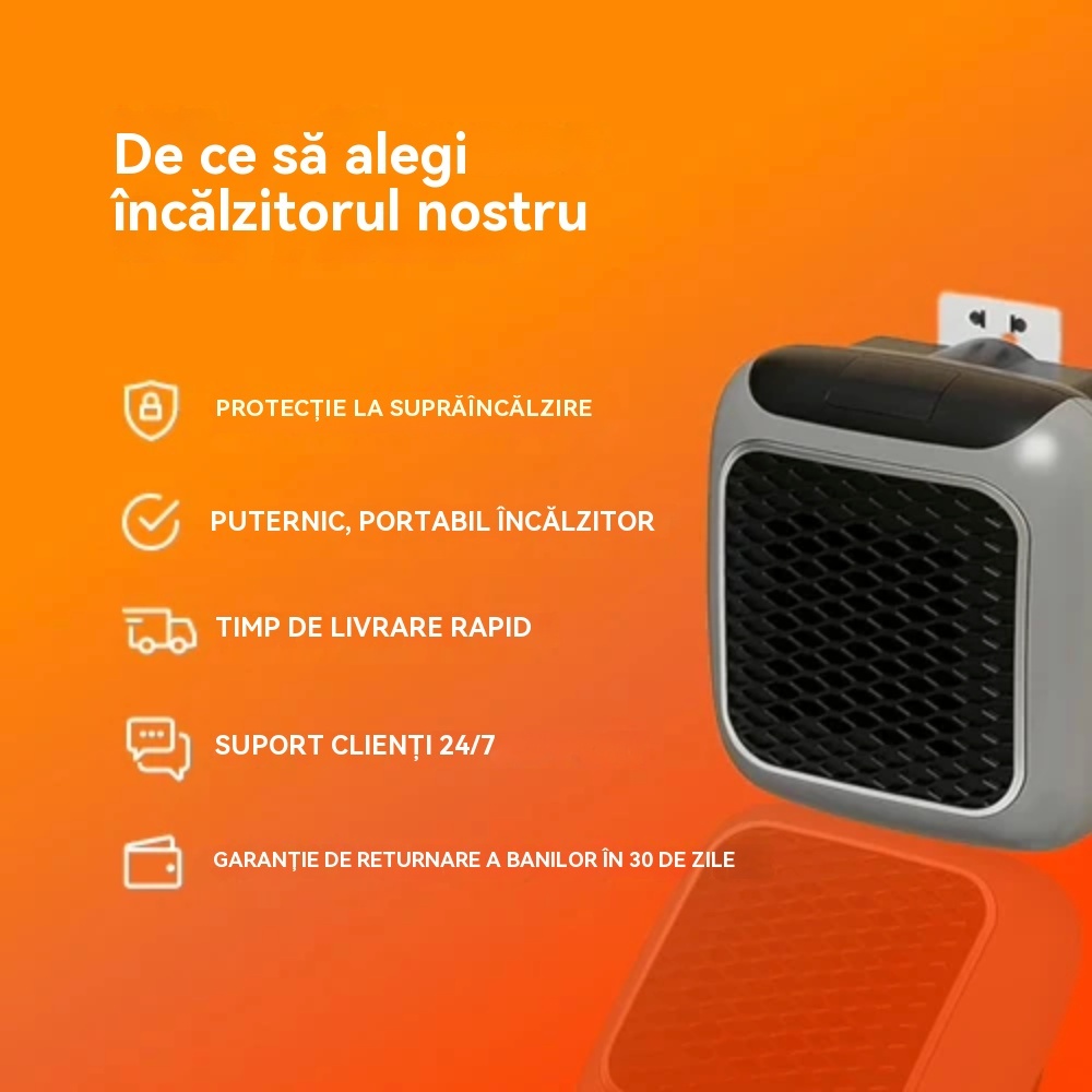 Mini încălzitor de înaltă tehnologie 2026: Încălzire rapidă, potrivit pentru uz casnic, baie, montare pe perete și birou