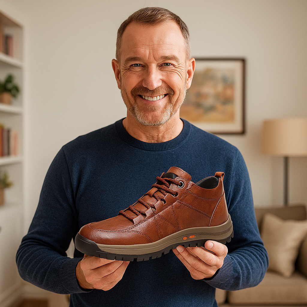 🐂 Pantofi bărbătești din piele de vițel cusuți manual 👞 Disponibili în toate mărimile, ușor de încălțat și de descălțat ✅ Calzi, confortabili, impermeabili și antiderapanți