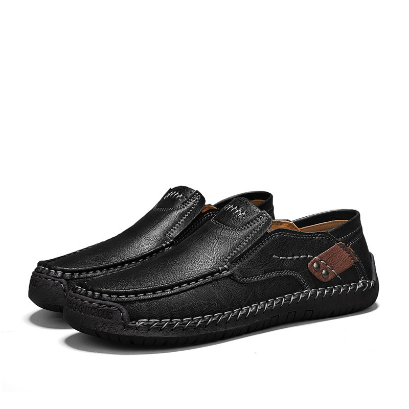 [⏰ Ultima zi cu reducere de 70% - nu rata ocazia!] 🔥 Pantofi de mers bărbătești din piele de vițel australiană autentică 👞 ✅ Cusuți manual pentru mers confortabil