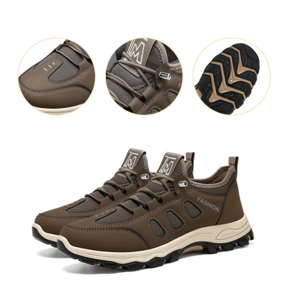 [⏰Ultima zi cu 50% reducere - nu rata ocazia!] 🔥 Pantofi de mers din piele de vacă pentru bărbați 👞 Cu suport pentru bolta plantară pentru mers fără durere ✅ Cusuți manual, confortabili și respirabili