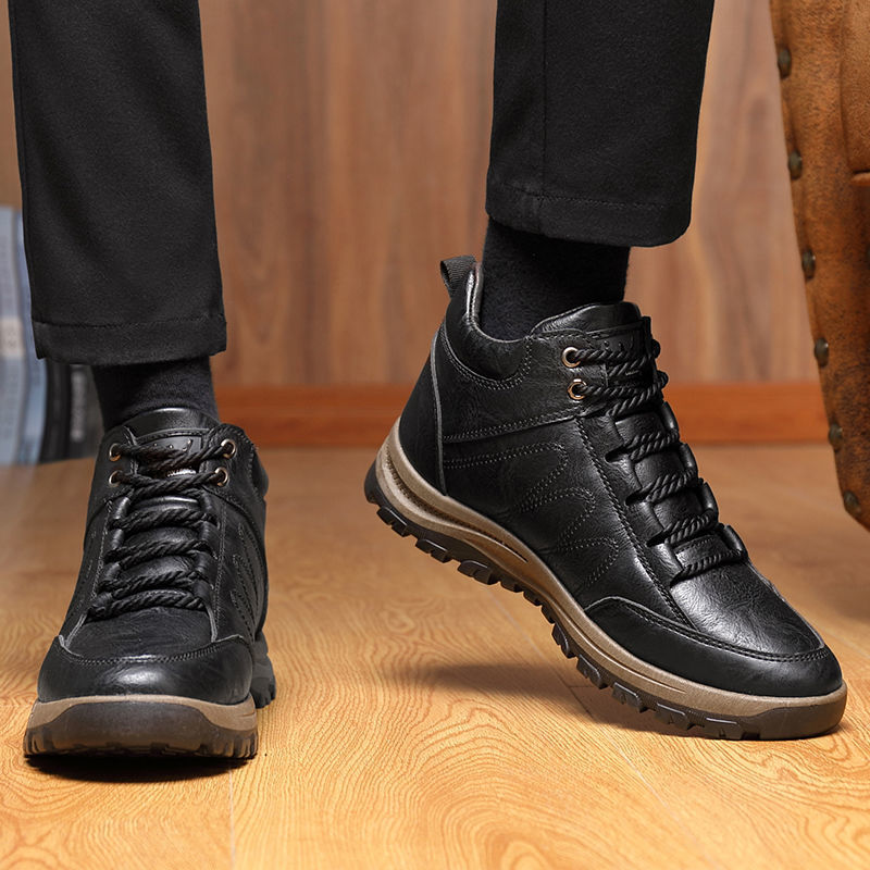 🐂 Pantofi bărbătești din piele de vițel, cusuți manual 👞 Ușor de încălțat și de descălțat, croială universală ✅ Impermeabili, antiderapanți, călduroși și confortabili