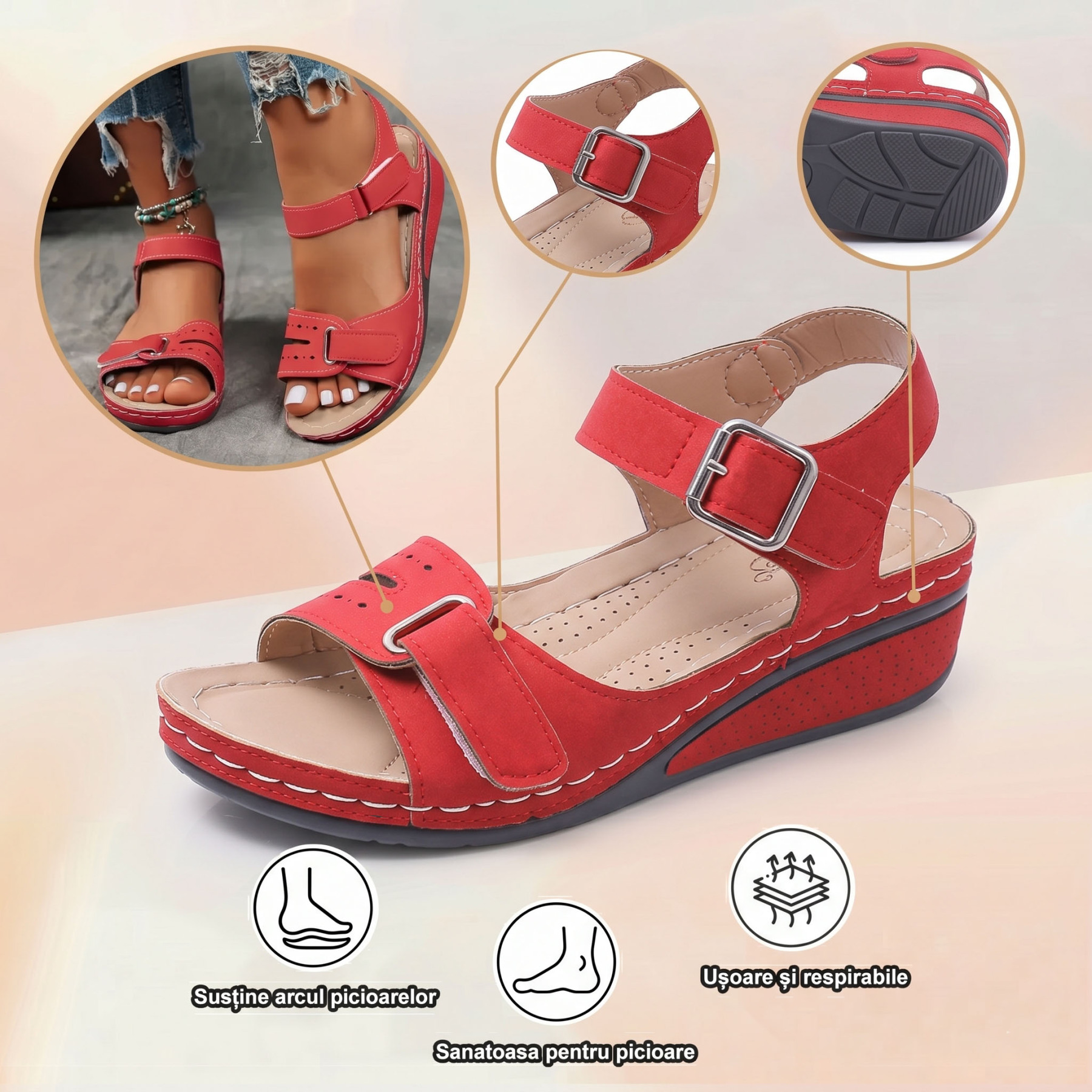 Sand⏰️Nu rata reducerea de 50% de astăzi! ✅ Sandale de înaltă calitate 🦶 Ușoare și elegante - Impermeabile și antiderapante 🔴 Potrivite pentru orice ocazie.ale