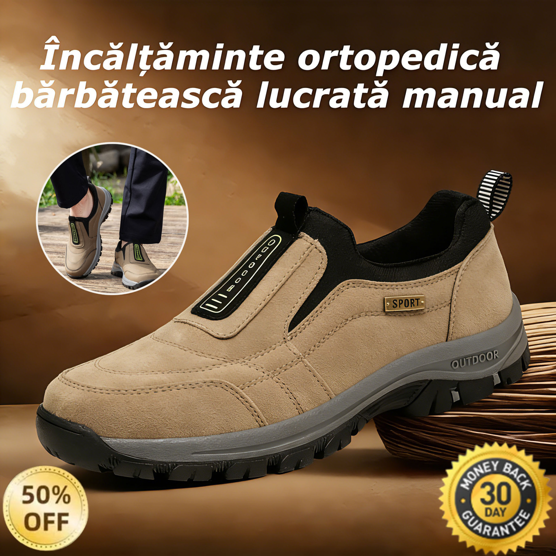 ✅Pantofi din piele întoarsă de înaltă calitate🦶Ameliorează durerile de picioare și fasciita - Impermeabili și antiderapanți🔴Pantofi ortopedici