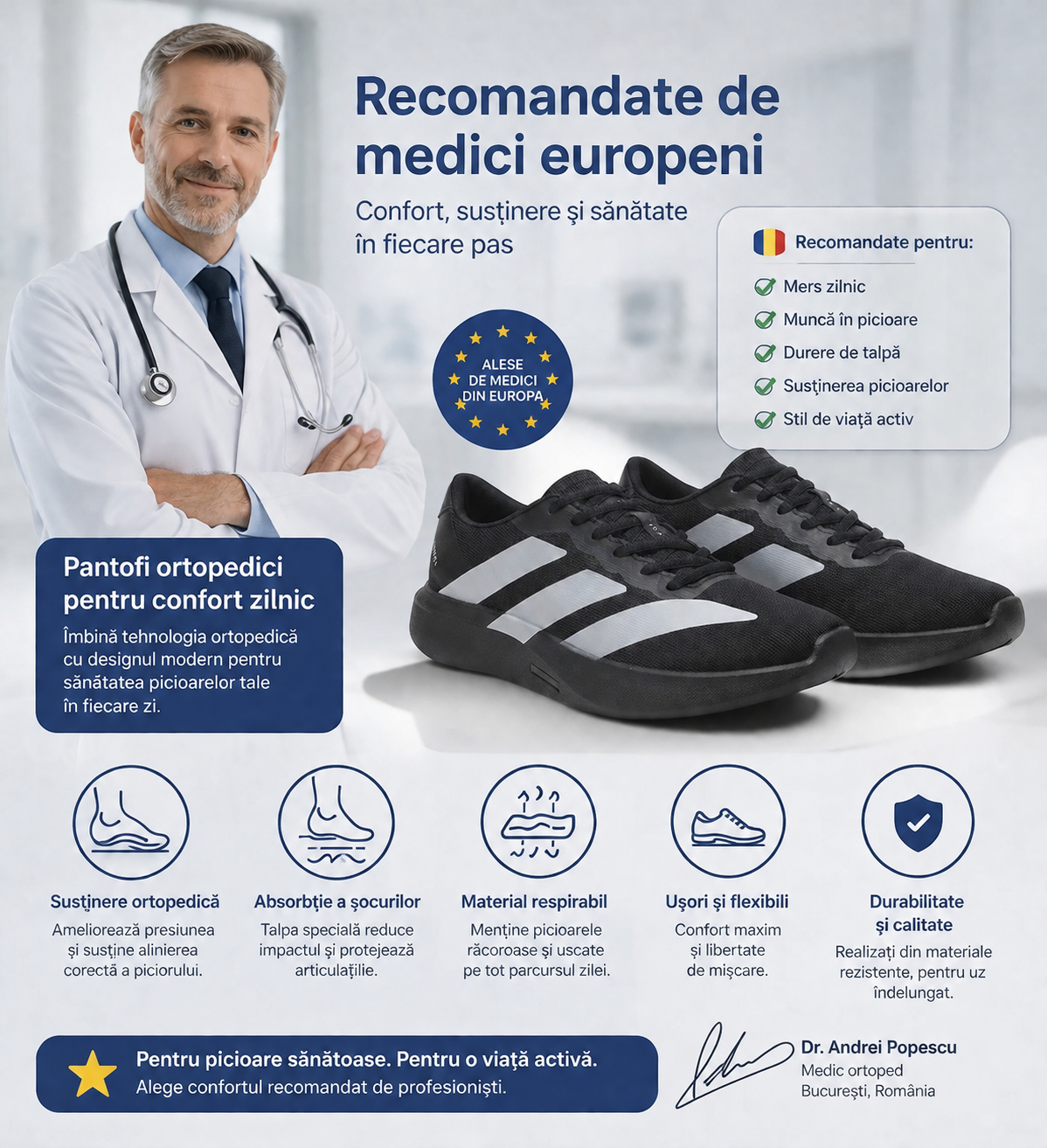 🎁Ultima zi pentru a te bucura de o reducere de 40%! Nu rata ocazia! ⏰ Ameliorează durerile de picioare și fasciita - Încălțăminte ortopedică impermeabilă și antiderapantă.