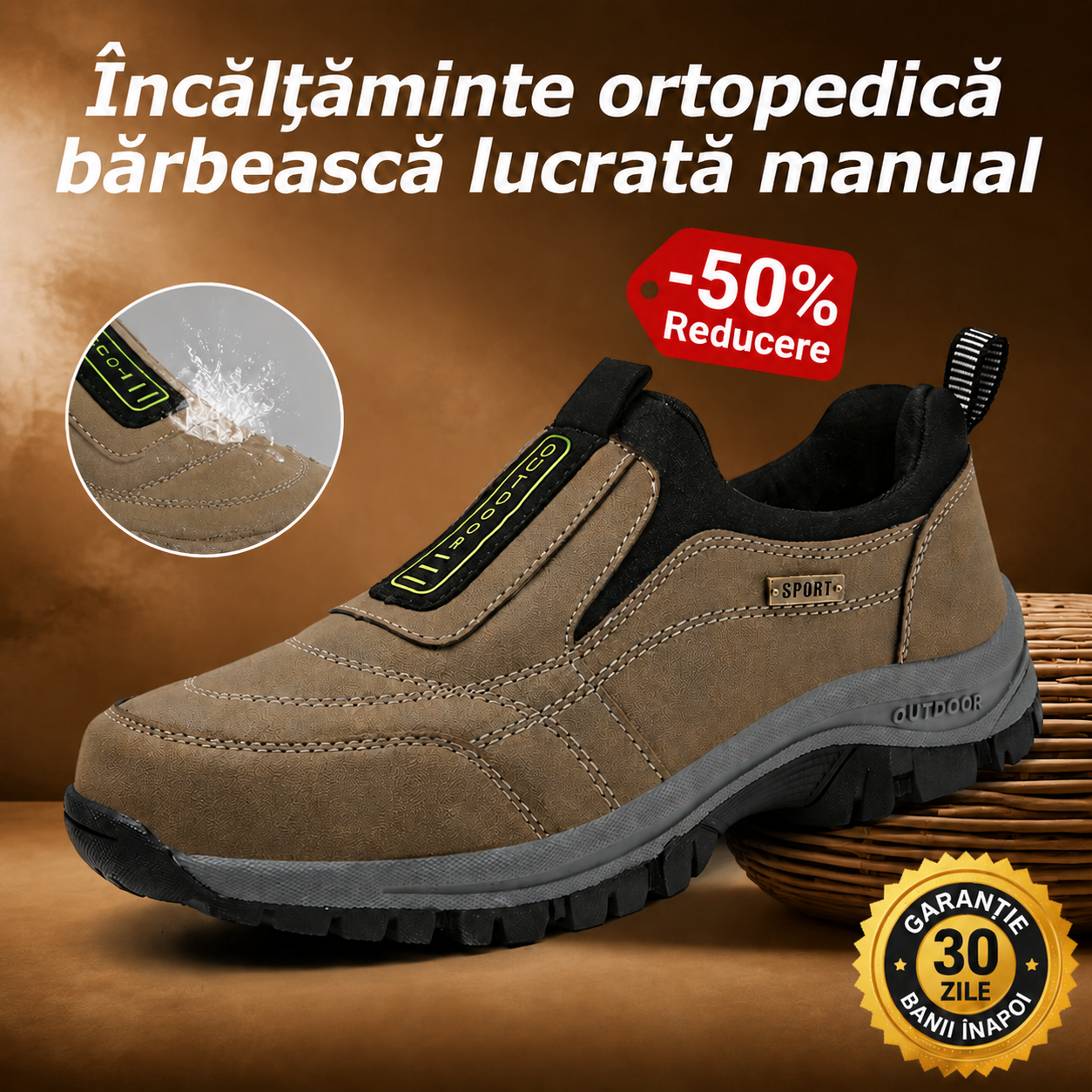 🎁Ultima zi pentru a te bucura de o reducere de 50%! Nu rata această oportunitate rară! ⏰Ameliorează durerile de picioare și fasciita cu pantofi ortopedici impermeabili și antiderapanți.