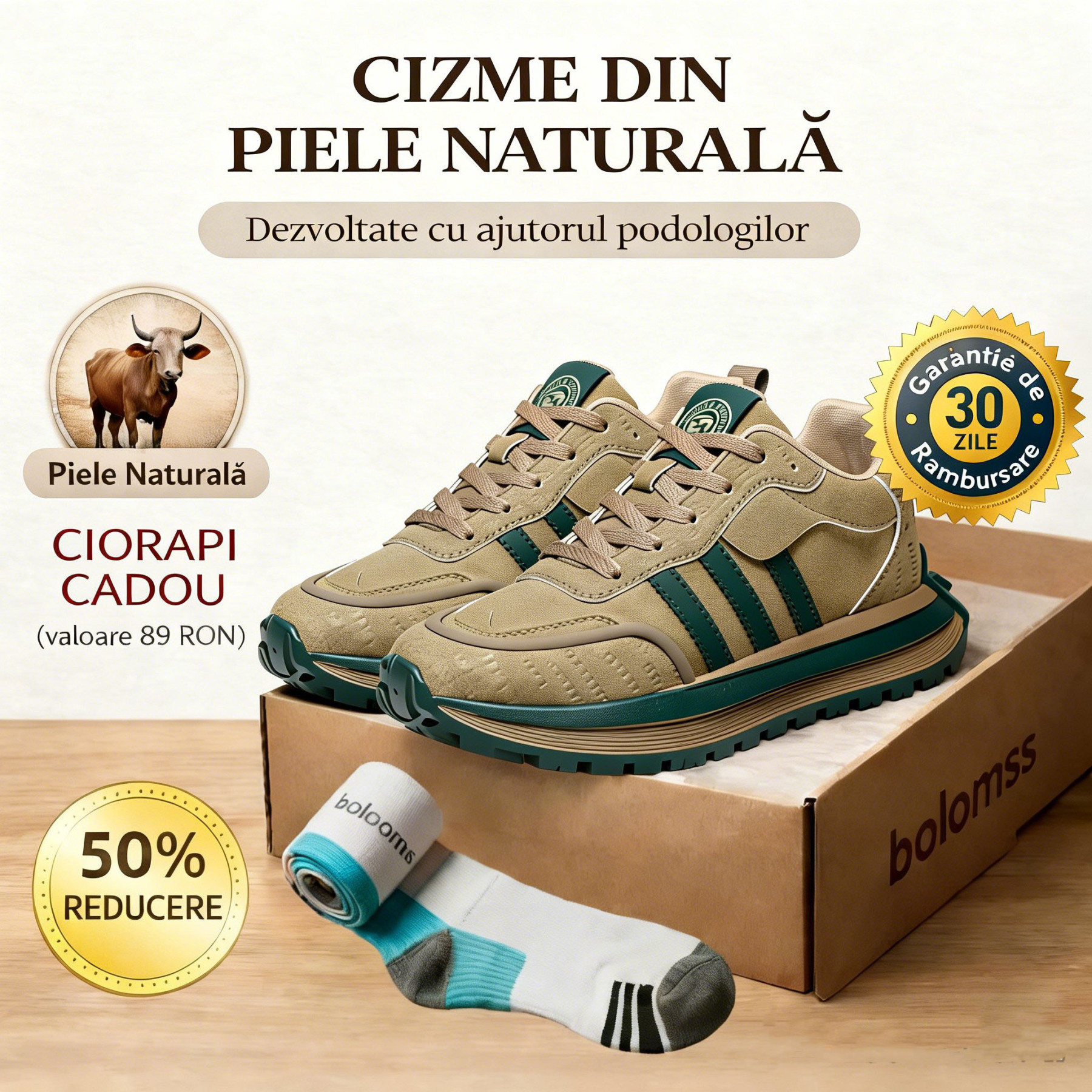 🐂 Pantofi ortopedici cusuți manual 👞 Brant ortopedic bazat pe inteligență artificială + suport pentru gleznă ✅ Calzi, confortabili, impermeabili și antiderapanți