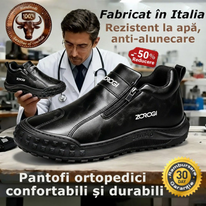 ⭕️Pantofi ortopedici din piele de vacă lucrați manual👞Branț ortopedic cu inteligență artificială + suport pentru gleznă✅Ușor de încălțat și dezbrăcat, impermeabili și confortabili
