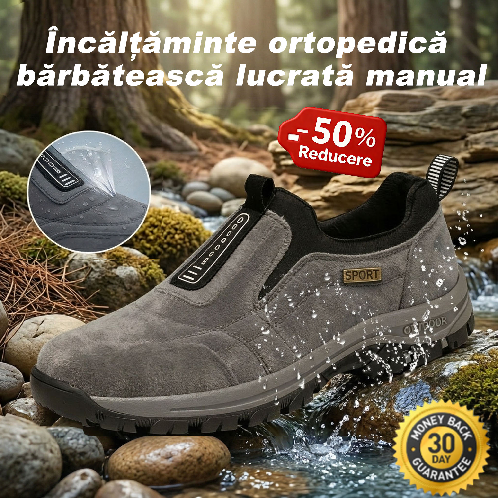 ✅Pantofi din piele întoarsă de înaltă calitate🦶Ameliorează durerile de picioare și fasciita - Impermeabili și antiderapanți🔴Pantofi ortopedici