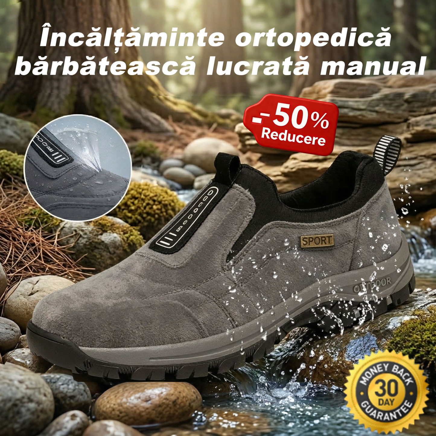✅Pantofi din piele întoarsă de înaltă calitate🦶Ameliorează durerile de picioare și fasciita - Impermeabili și antiderapanți🔴Pantofi ortopedici