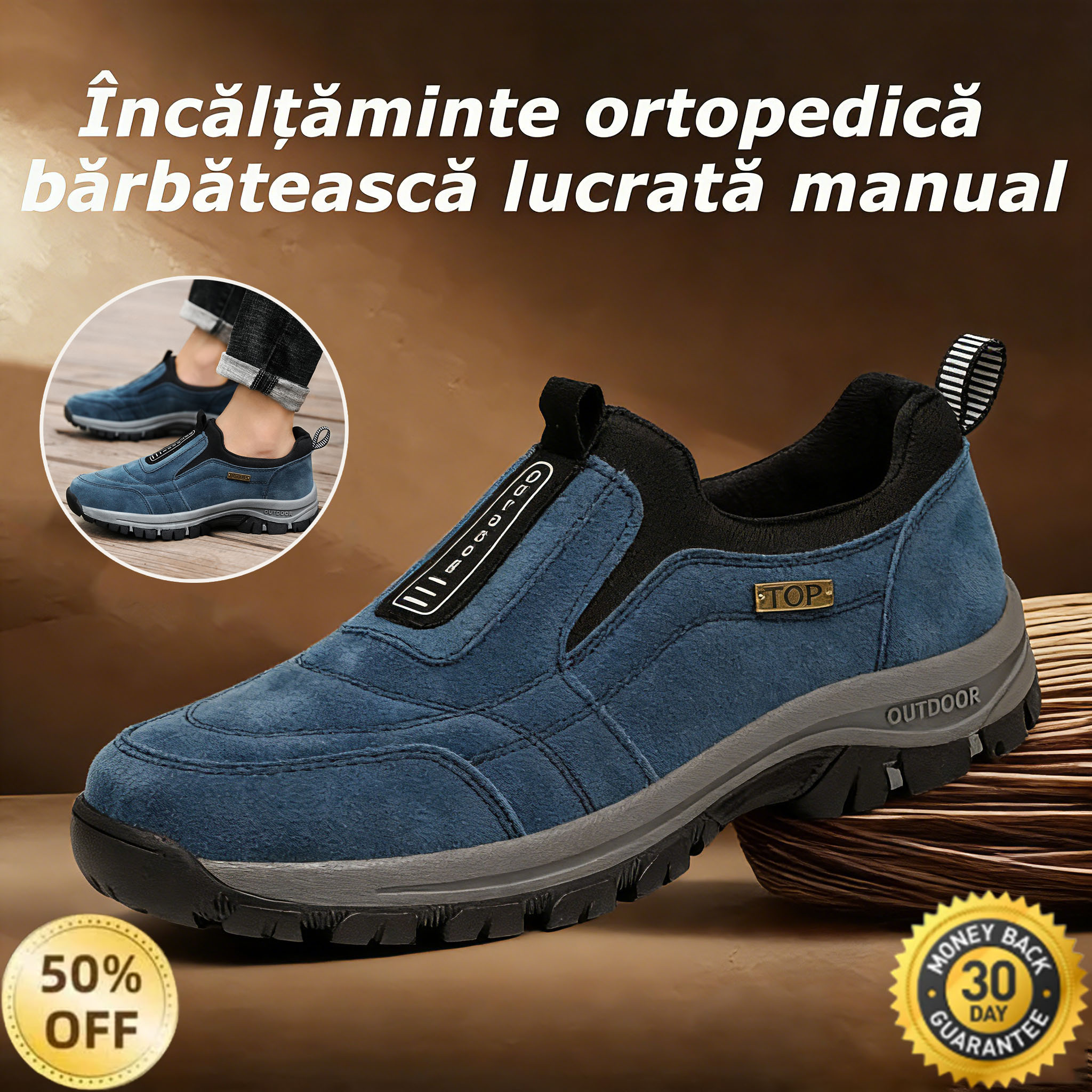 ✅Pantofi din piele întoarsă de înaltă calitate🦶Ameliorează durerile de picioare și fasciita - Impermeabili și antiderapanți🔴Pantofi ortopedici