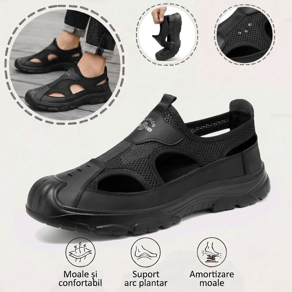 ⏰Ultima zi, reducere de 60%! Nu ratați - Sandale ortopedice cu design ergonomic ✅️Amortizare șocuri ✅️Încălțăminte ortopedică sănătoasă, concepută special pentru bărbații europeni.