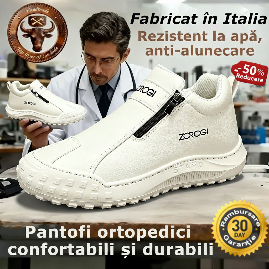 ⭕️Pantofi ortopedici din piele de vacă lucrați manual👞Branț ortopedic cu inteligență artificială + suport pentru gleznă✅Ușor de încălțat și dezbrăcat, impermeabili și confortabili