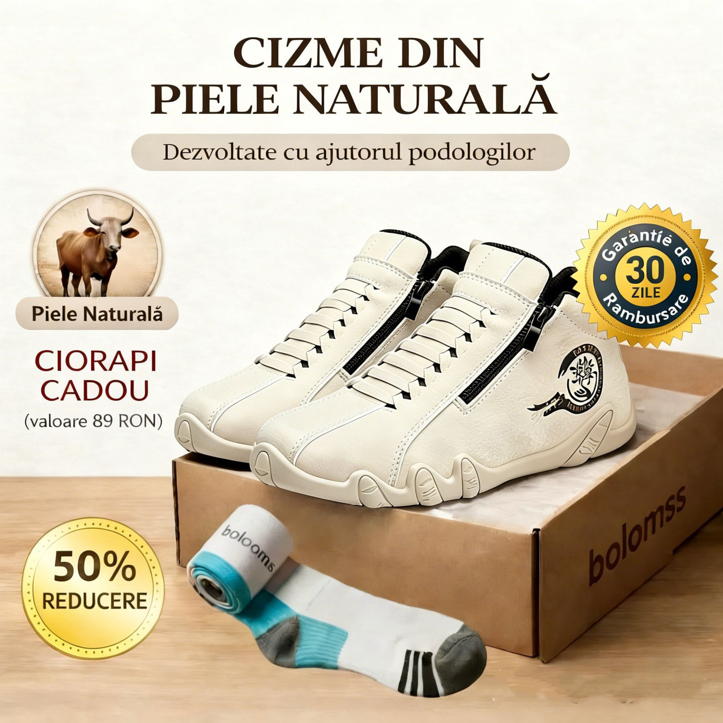 ⭕️Pantofi ortopedici din piele de vacă lucrați manual👞Branțuri ortopedice inteligente cu inteligență artificială, ușor de încălțat și de descălțat✅Călduroși, confortabili, impermeabili și antiderapanți