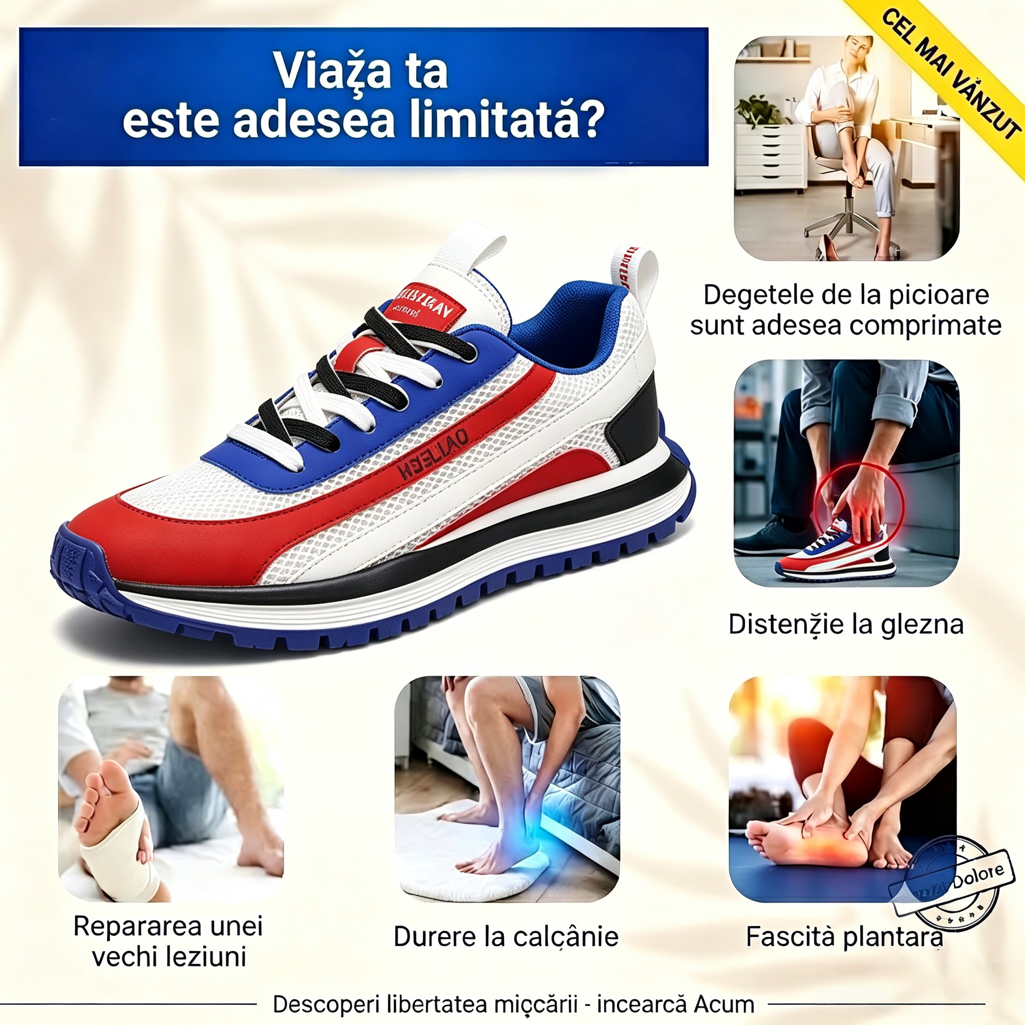 ⏰Ultima zi, reducere 40%! Nu rata ocazia! 🔥Încălțăminte ortopedică ergonomică cu absorbție a șocurilor, ✅️Încălțăminte ortopedică sănătoasă, concepută special pentru bărbații europeni.