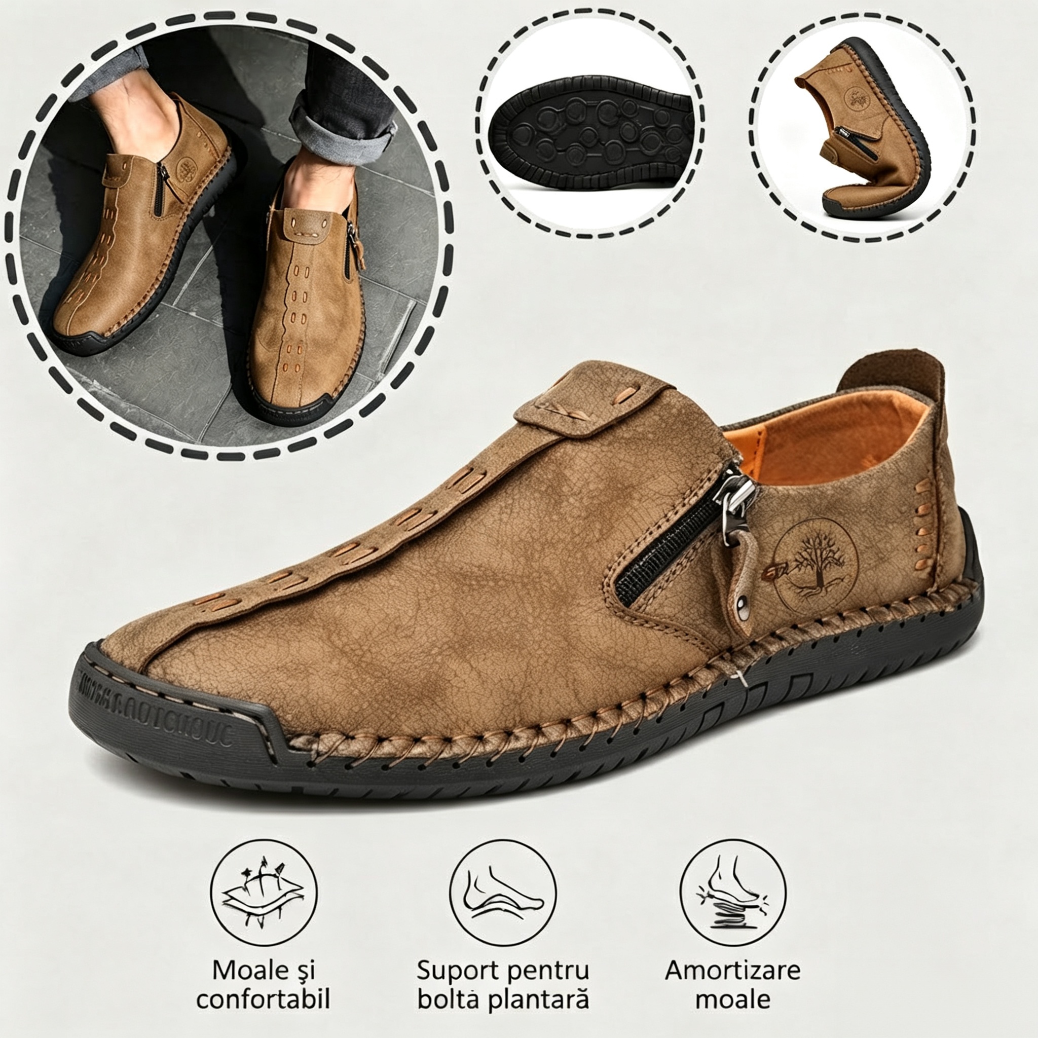 🎁Ultima zi pentru o reducere de 40%, nu ratați!⏰Fabricați din piele de vițel australiană🐂Suport pentru picioare - ameliorează durerea de picioare✅Impermeabili și antiderapanți, confortabili la mers.