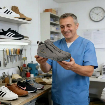 ⭕️Pantofi ortopedici din piele de vacă lucrați manual👞Branțuri ortopedice inteligente cu inteligență artificială, ușor de încălțat și de descălțat✅Călduroși, confortabili, impermeabili și antiderapanți