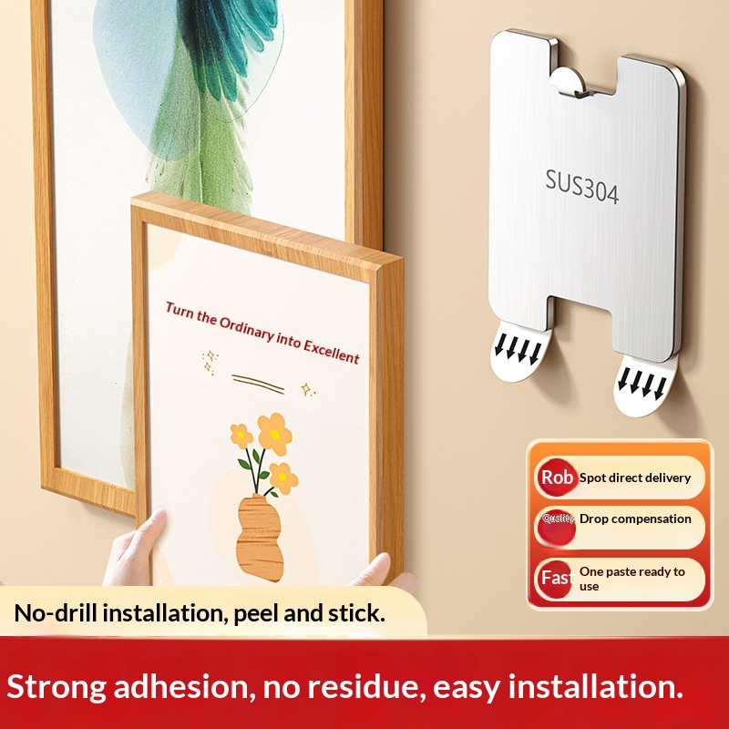 no-drill wall mural hooks